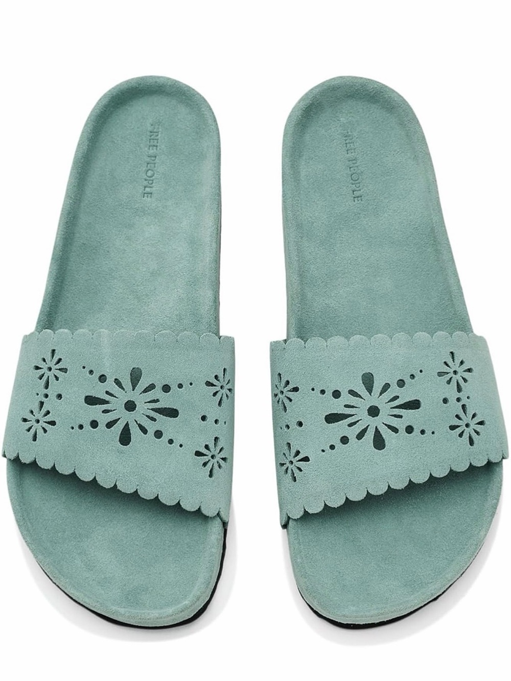 NWT Free People Agua Fresca Suede Cut Out Slide Sandals